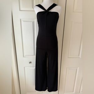Pant Jumper/wide leg halter type top - black-size M.